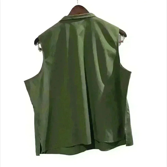 NWT Talbots Plus Petite Sleeveless green Blouse  Shirt 22WP St. Patrick's Day - Picture 2 of 5
